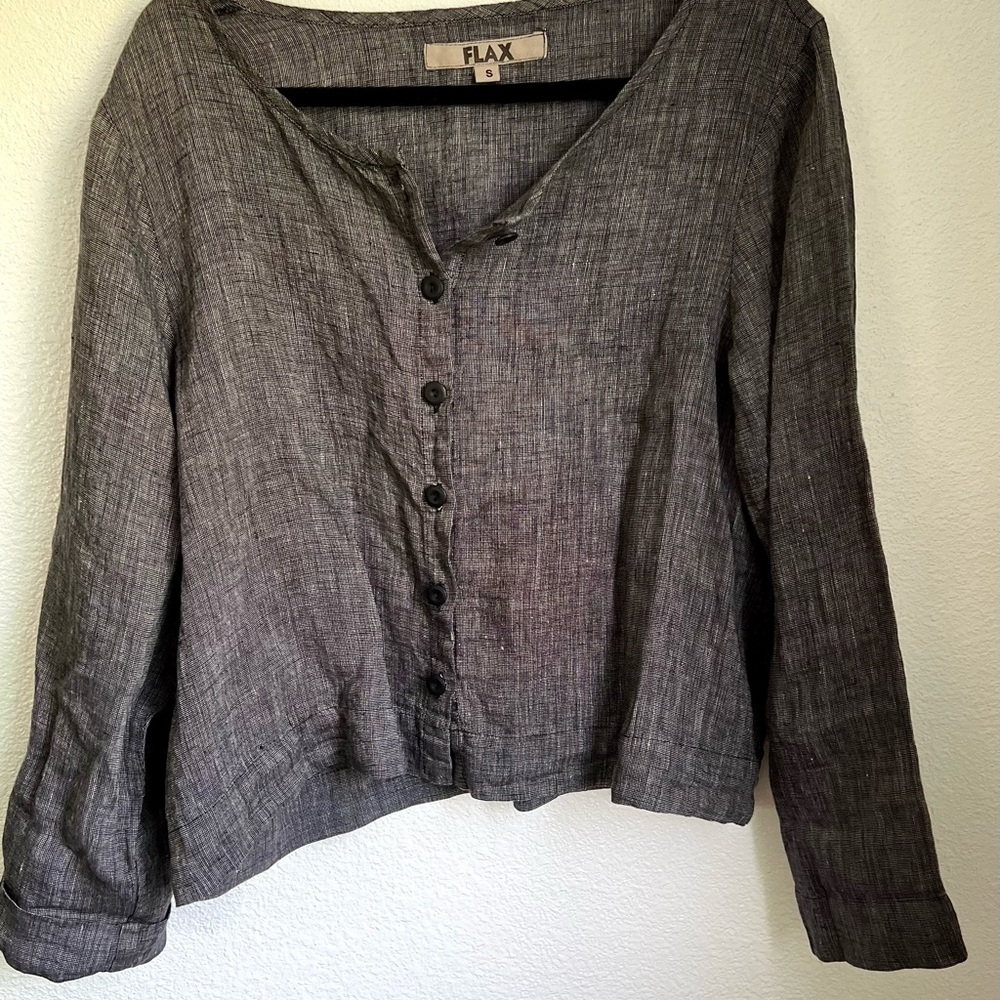 FLAX LINEN CHARCOAL TOP